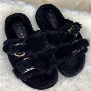 J/slides Bree Faux Fur slides